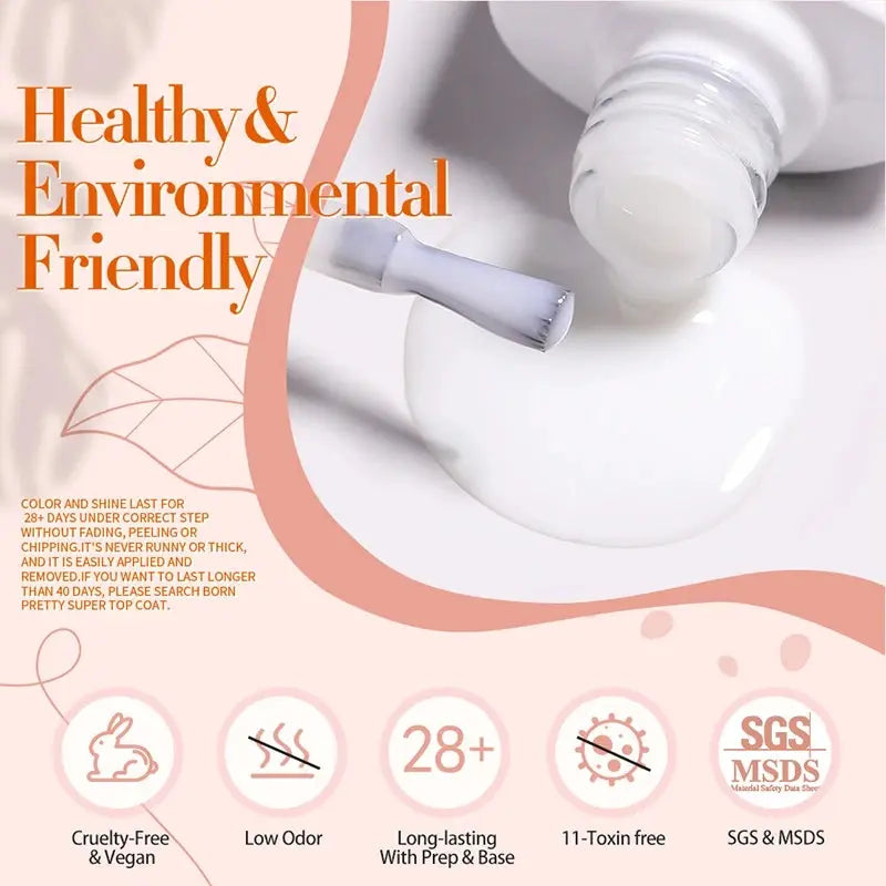 BORN PRETTY Milky White Jelly Nude Gel Nail Polish 10ml White Translucent Soak Off Gel Vernis Semi Permanent Need UV Light Cure - SS69