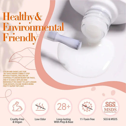 BORN PRETTY Milky White Jelly Nude Gel Nail Polish 10ml White Translucent Soak Off Gel Vernis Semi Permanent Need UV Light Cure - SS69