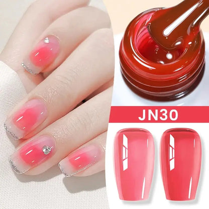 BORN PRETTY Milky White Jelly Nude Gel Nail Polish 10ml White Translucent Soak Off Gel Vernis Semi Permanent Need UV Light Cure - SS69