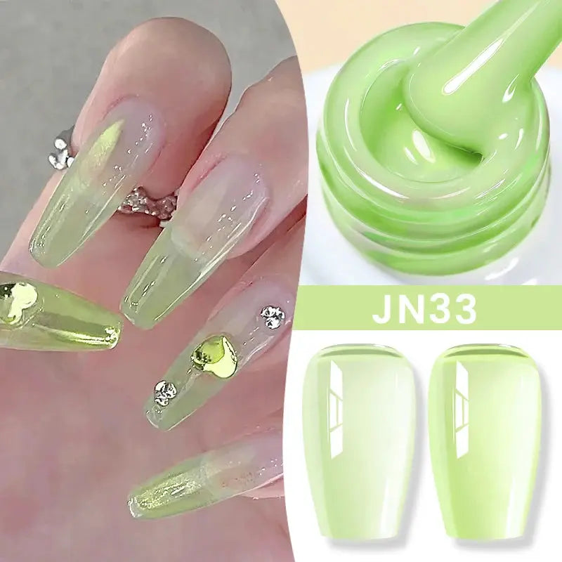 BORN PRETTY Milky White Jelly Nude Gel Nail Polish 10ml White Translucent Soak Off Gel Vernis Semi Permanent Need UV Light Cure - SS69