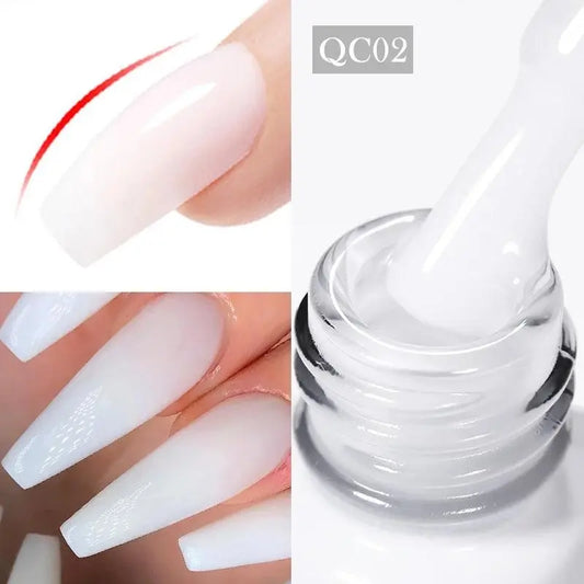 BORN PRETTY Milky White Jelly Nude Gel Nail Polish 10ml White Translucent Soak Off Gel Vernis Semi Permanent Need UV Light Cure - SS69