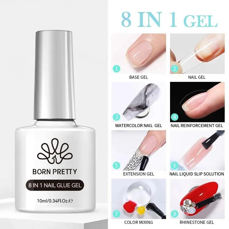 BORN PRETTY Milky White Jelly Nude Gel Nail Polish 10ml White Translucent Soak Off Gel Vernis Semi Permanent Need UV Light Cure - SS69