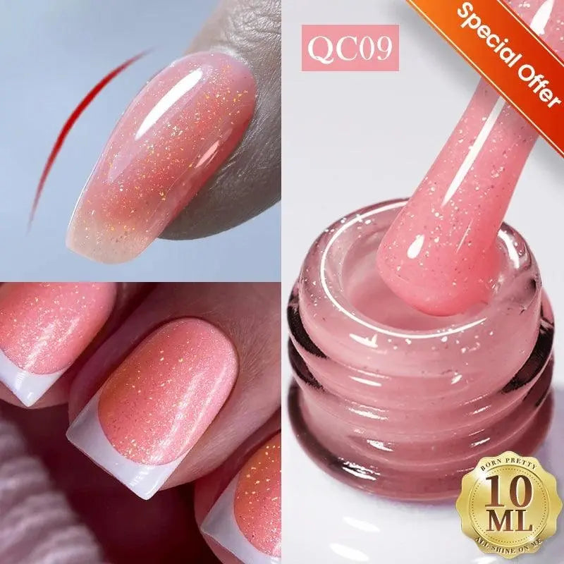 BORN PRETTY Milky White Jelly Nude Gel Nail Polish 10ml White Translucent Soak Off Gel Vernis Semi Permanent Need UV Light Cure - SS69