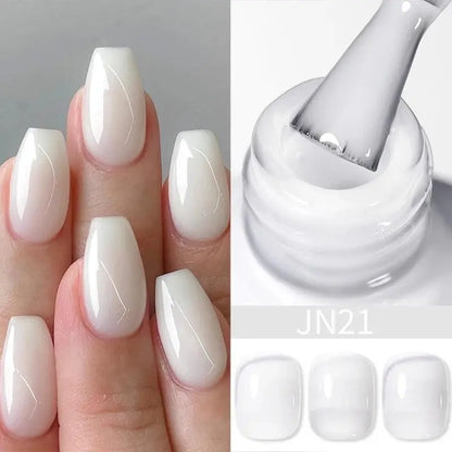 BORN PRETTY Milky White Jelly Nude Gel Nail Polish 10ml White Translucent Soak Off Gel Vernis Semi Permanent Need UV Light Cure - SS69