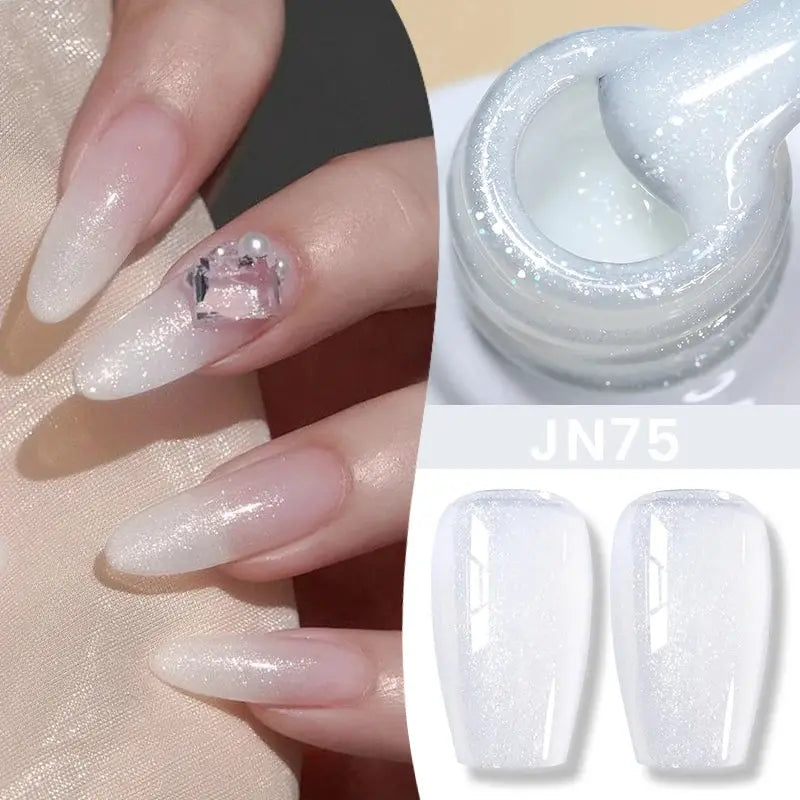 BORN PRETTY Milky White Jelly Nude Gel Nail Polish 10ml White Translucent Soak Off Gel Vernis Semi Permanent Need UV Light Cure SS69