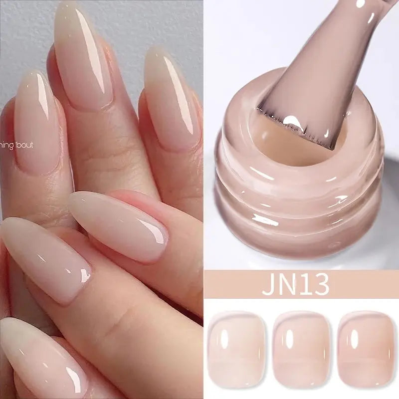 BORN PRETTY Milky White Jelly Nude Gel Nail Polish 10ml White Translucent Soak Off Gel Vernis Semi Permanent Need UV Light Cure SS69