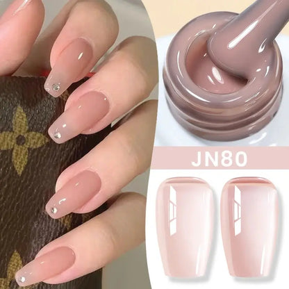 BORN PRETTY Milky White Jelly Nude Gel Nail Polish 10ml White Translucent Soak Off Gel Vernis Semi Permanent Need UV Light Cure SS69