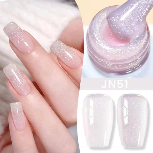BORN PRETTY Milky White Jelly Nude Gel Nail Polish 10ml White Translucent Soak Off Gel Vernis Semi Permanent Need UV Light Cure - SS69