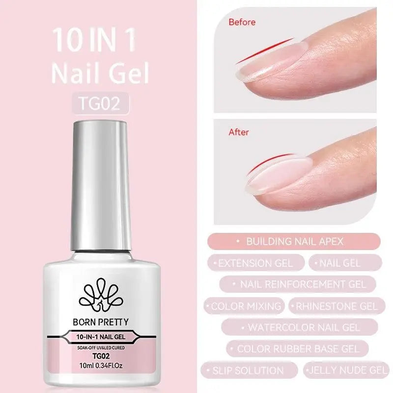 BORN PRETTY Milky White Jelly Nude Gel Nail Polish 10ml White Translucent Soak Off Gel Vernis Semi Permanent Need UV Light Cure SS69