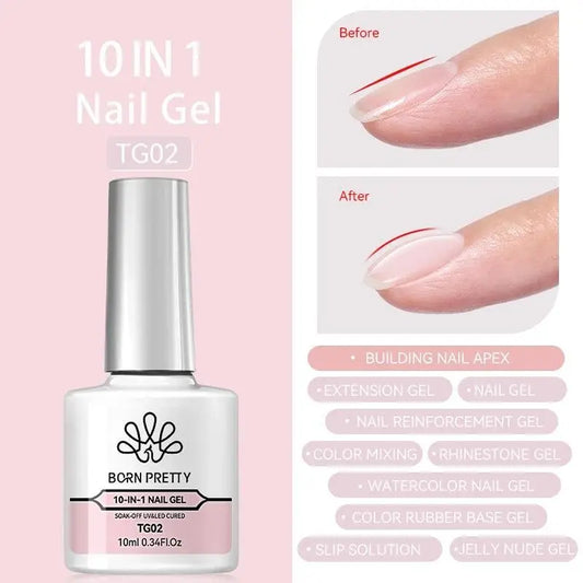 BORN PRETTY Milky White Jelly Nude Gel Nail Polish 10ml White Translucent Soak Off Gel Vernis Semi Permanent Need UV Light Cure SS69