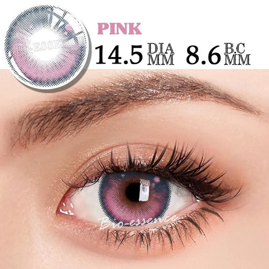 Bio-essence Pink Lenses 1 Pair Colored Contact Lenses for Eyes Anime Accessories Anime Lenses Cosplay Lenses Nezuko Colorcon - SS69