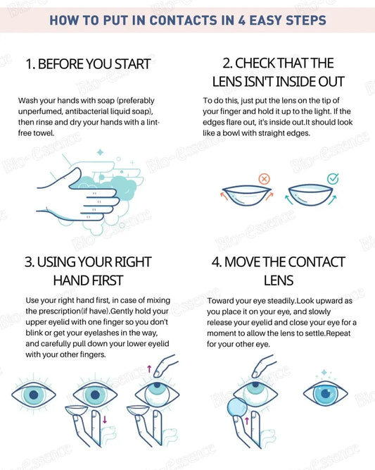 Bio-essence Pink Lenses 1 Pair Colored Contact Lenses for Eyes Anime Accessories Anime Lenses Cosplay Lenses Nezuko Colorcon - SS69