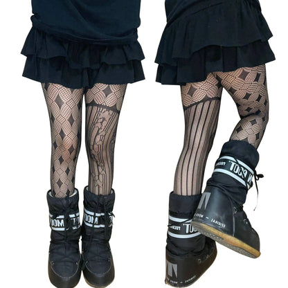 Black Alt Asymmetric Tights - SS69