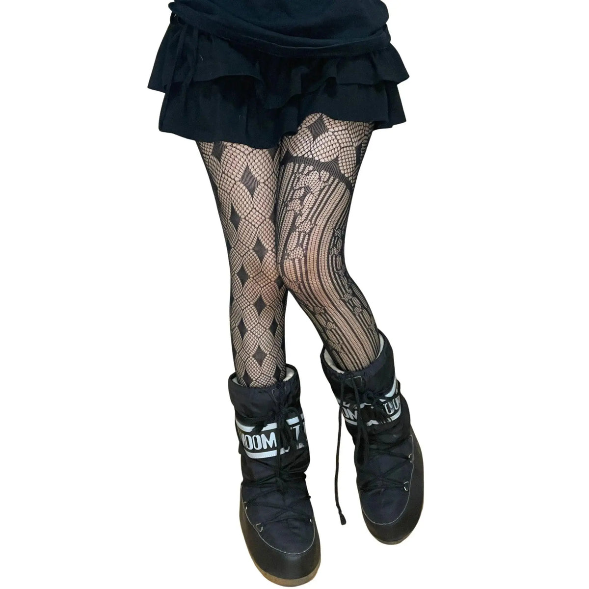 Black Alt Asymmetric Tights - SS69