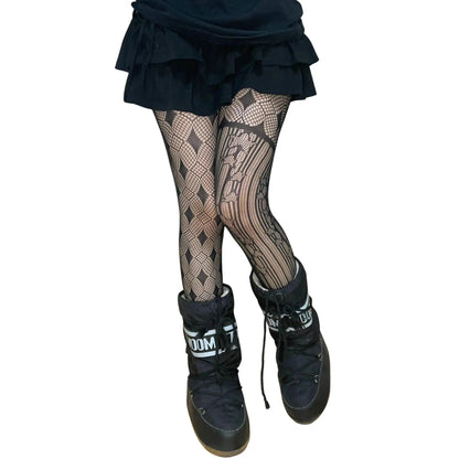 Black Alt Asymmetric Tights - SS69