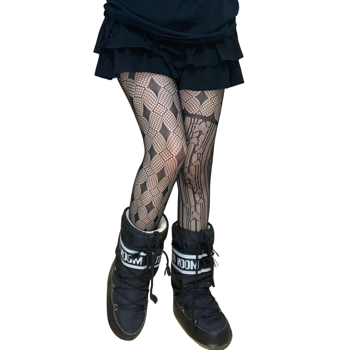 Black Alt Asymmetric Tights - SS69