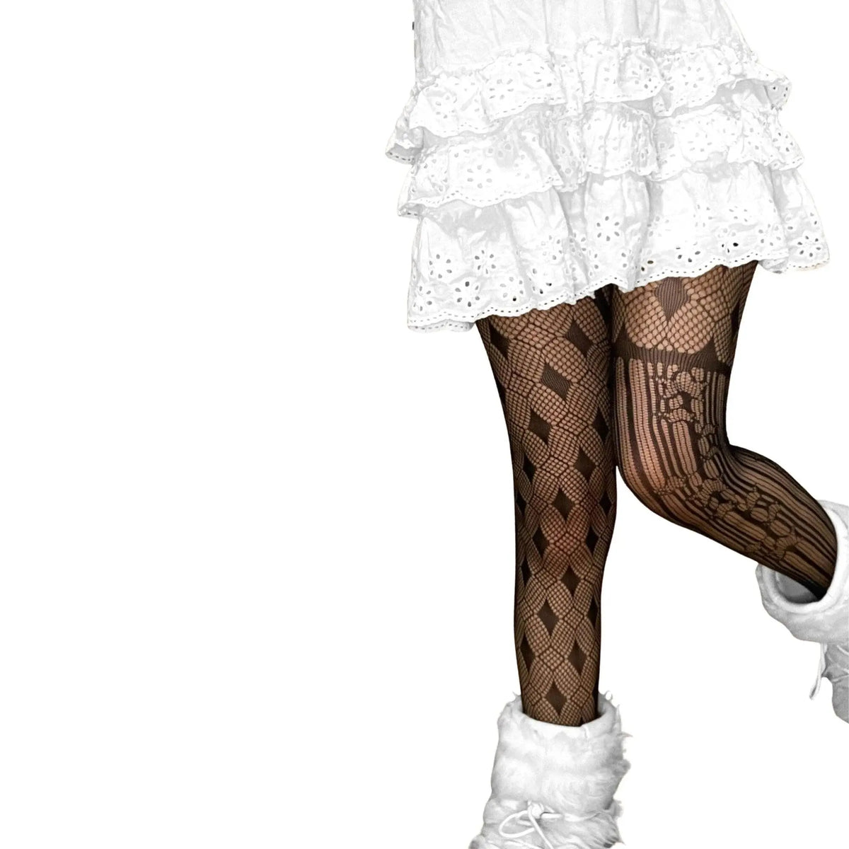 Black Alt Asymmetric Tights - SS69