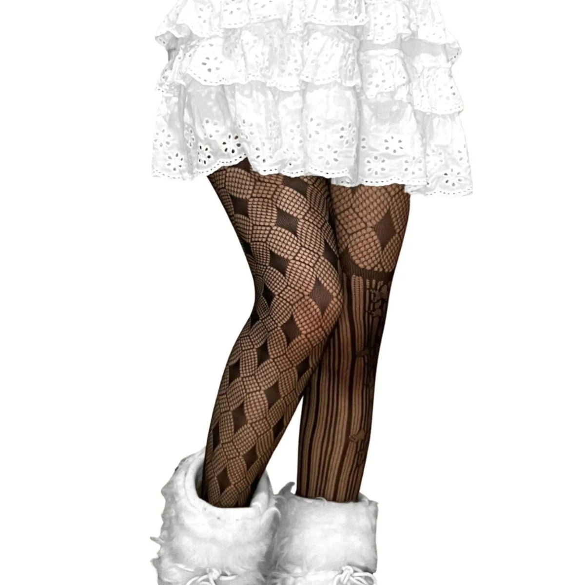 Black Alt Asymmetric Tights - SS69