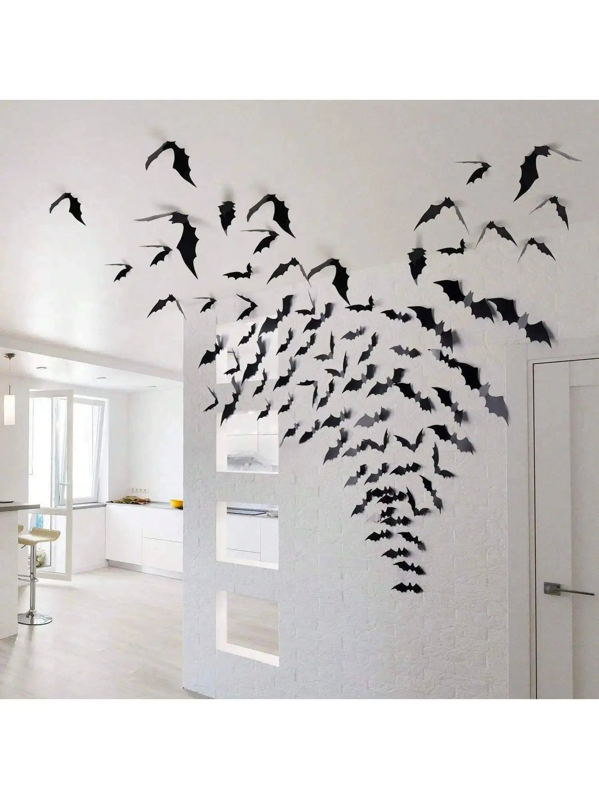 Black Bats Wall Decor Halloween Decor (60 pcs, 3D Waterproof) - SS69