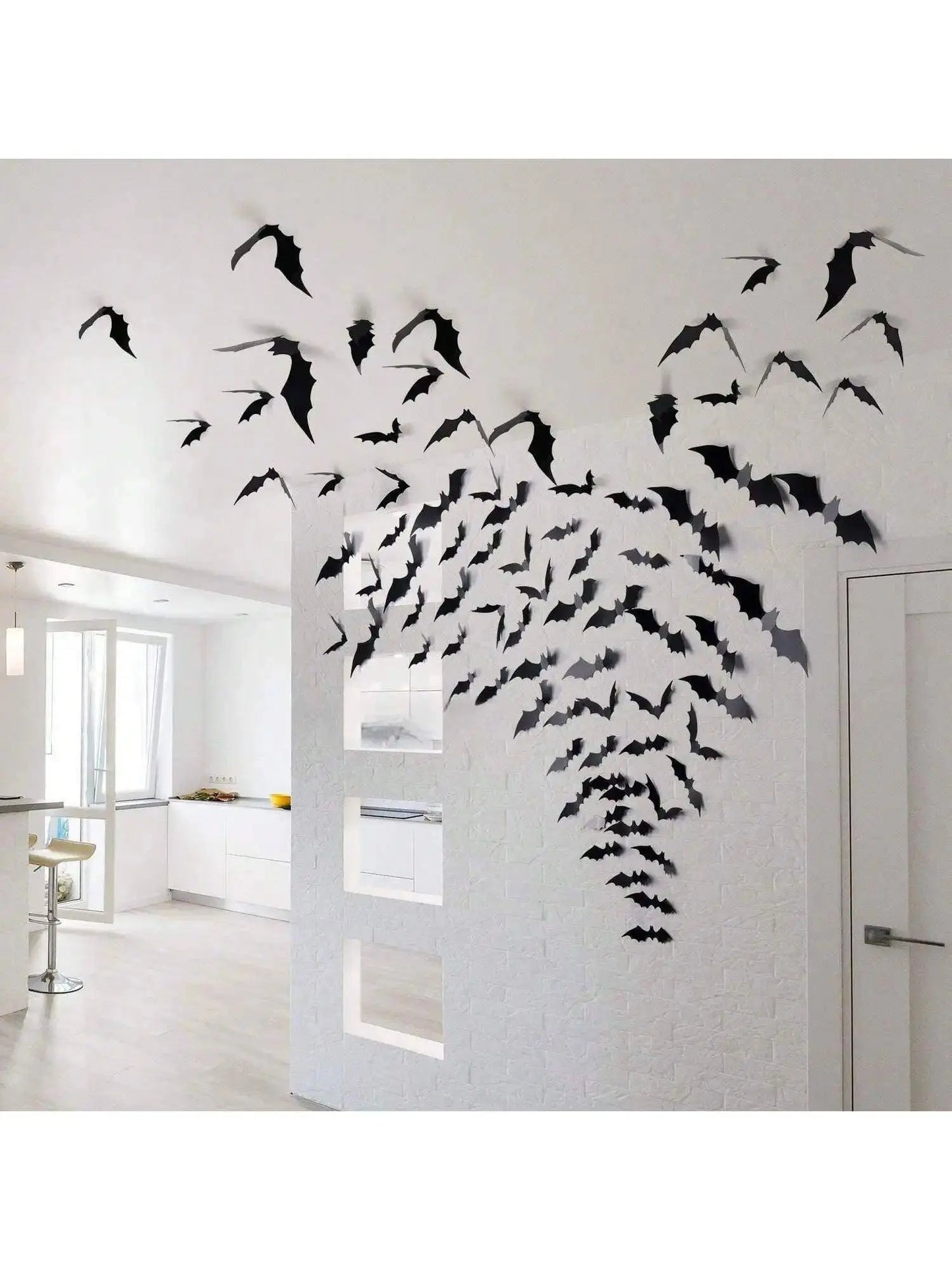 Black Bats Wall Decor Halloween Decor (60 pcs, 3D Waterproof) - SS69