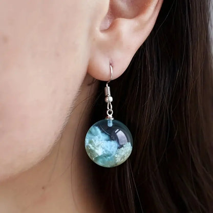 Blue Sky Cloud Design Bead Dangle Earrings Elegant Simple Style Trendy Holiday Ear Ornaments - SS69