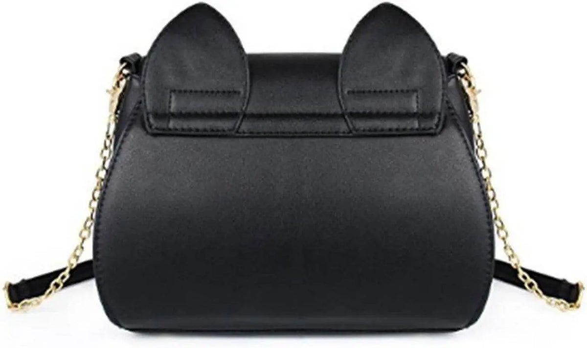 Borsa a Tracolla Da Donna Borse a Spalla Kawaii Forma Di Gatto Carino Borsa a Tracolla Borse Casual Pelle Sintetica (Nero) - SS69