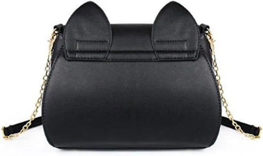 Borsa a Tracolla Da Donna Borse a Spalla Kawaii Forma Di Gatto Carino Borsa a Tracolla Borse Casual Pelle Sintetica (Nero) - SS69