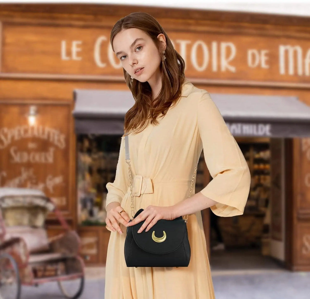 Borsa a Tracolla Da Donna Borse a Spalla Kawaii Forma Di Gatto Carino Borsa a Tracolla Borse Casual Pelle Sintetica (Nero) - SS69