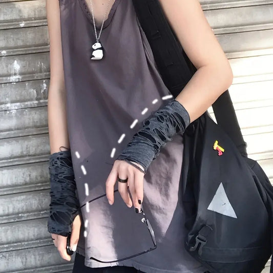 Breathable Mesh Rippled Gloves - Stylish Half-Finger Punk Style, Elastic Fit for Women SS69