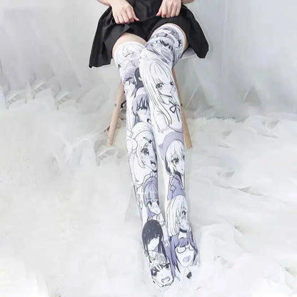 Cartoon Two-Dimensional Stockings Japanese Anime Girl Sexy Cute Cosplay Over-The-Knee Long Tube Personality Stockings Velvet - SS69