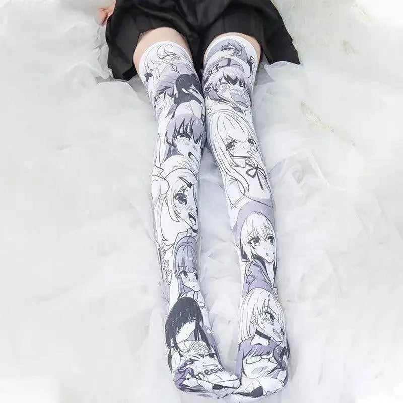 Cartoon Two-Dimensional Stockings Japanese Anime Girl Sexy Cute Cosplay Over-The-Knee Long Tube Personality Stockings Velvet - SS69