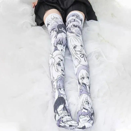 Cartoon Two-Dimensional Stockings Japanese Anime Girl Sexy Cute Cosplay Over-The-Knee Long Tube Personality Stockings Velvet - SS69