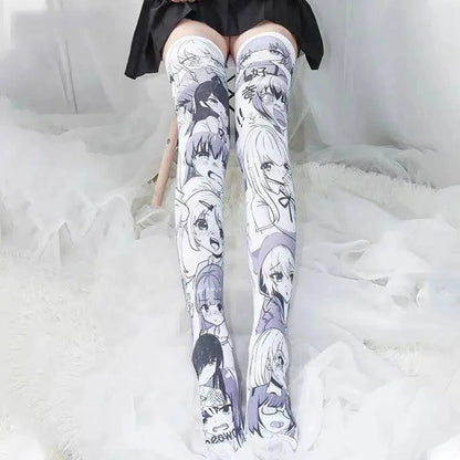 Cartoon Two-Dimensional Stockings Japanese Anime Girl Sexy Cute Cosplay Over-The-Knee Long Tube Personality Stockings Velvet - SS69
