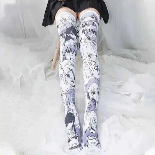 Cartoon Two-Dimensional Stockings Japanese Anime Girl Sexy Cute Cosplay Over-The-Knee Long Tube Personality Stockings Velvet - SS69