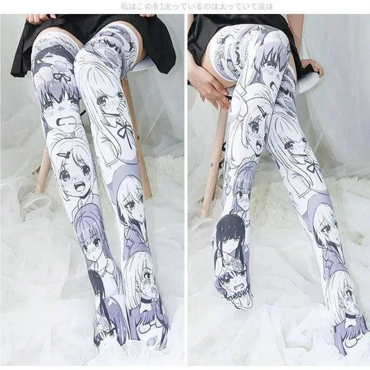 Cartoon Two-Dimensional Stockings Japanese Anime Girl Sexy Cute Cosplay Over-The-Knee Long Tube Personality Stockings Velvet - SS69