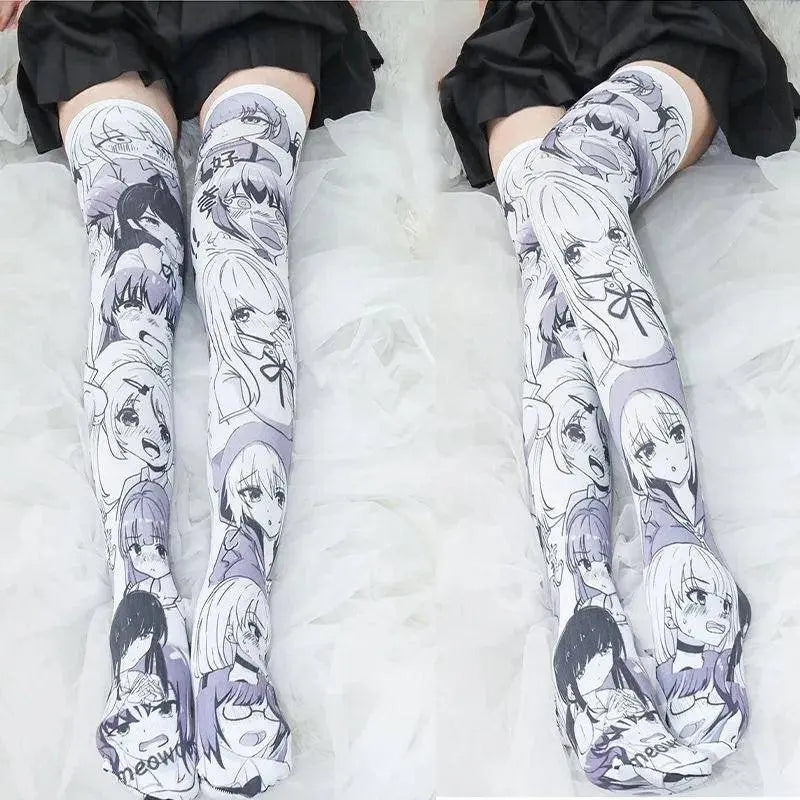 Cartoon Two-Dimensional Stockings Japanese Anime Girl Sexy Cute Cosplay Over-The-Knee Long Tube Personality Stockings Velvet - SS69
