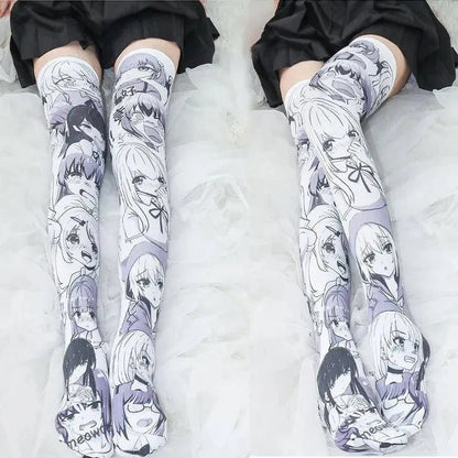 Cartoon Two-Dimensional Stockings Japanese Anime Girl Sexy Cute Cosplay Over-The-Knee Long Tube Personality Stockings Velvet - SS69