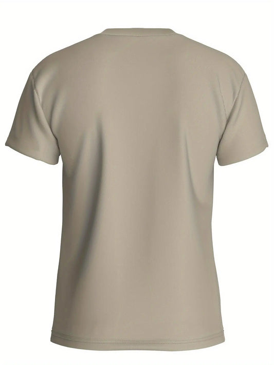 Casual Polyester-Spandex Knit T-Shirt with 3D Cat Print for Adults, Crew Neck, Regular Fit, Breathable Summer Tee with Slight Stretch - SS69