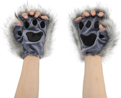 Cat Paw Gloves, Fingerless, with Cat Paw, Fox, Animal, Cosplay - SS69