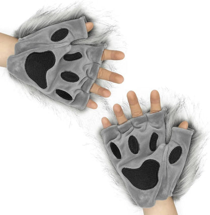Cat Paw Gloves, Fingerless, with Cat Paw, Fox, Animal, Cosplay - SS69