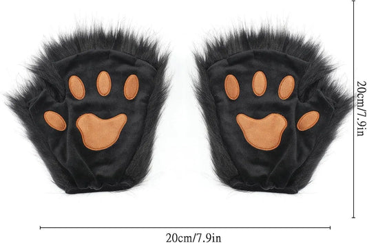 Cat Paw Gloves, Fingerless, with Cat Paw, Fox, Animal, Cosplay - SS69