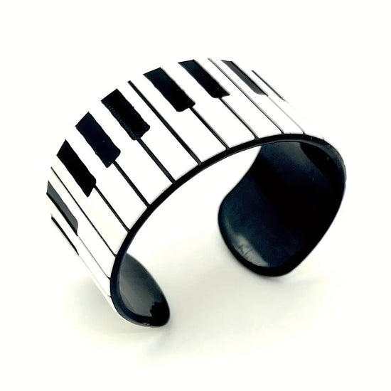 Chic Piano Keyboard Acrylic Cuff Bracelet - Perfect for Music Lovers & Festivals, All-Season Wear SS69