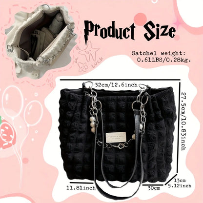 Chic Pleated Cloud Shoulder Bag - Bubble Ruched Tote with Soft Comfort - Fashionable Everyday Accessory for Women - SS69