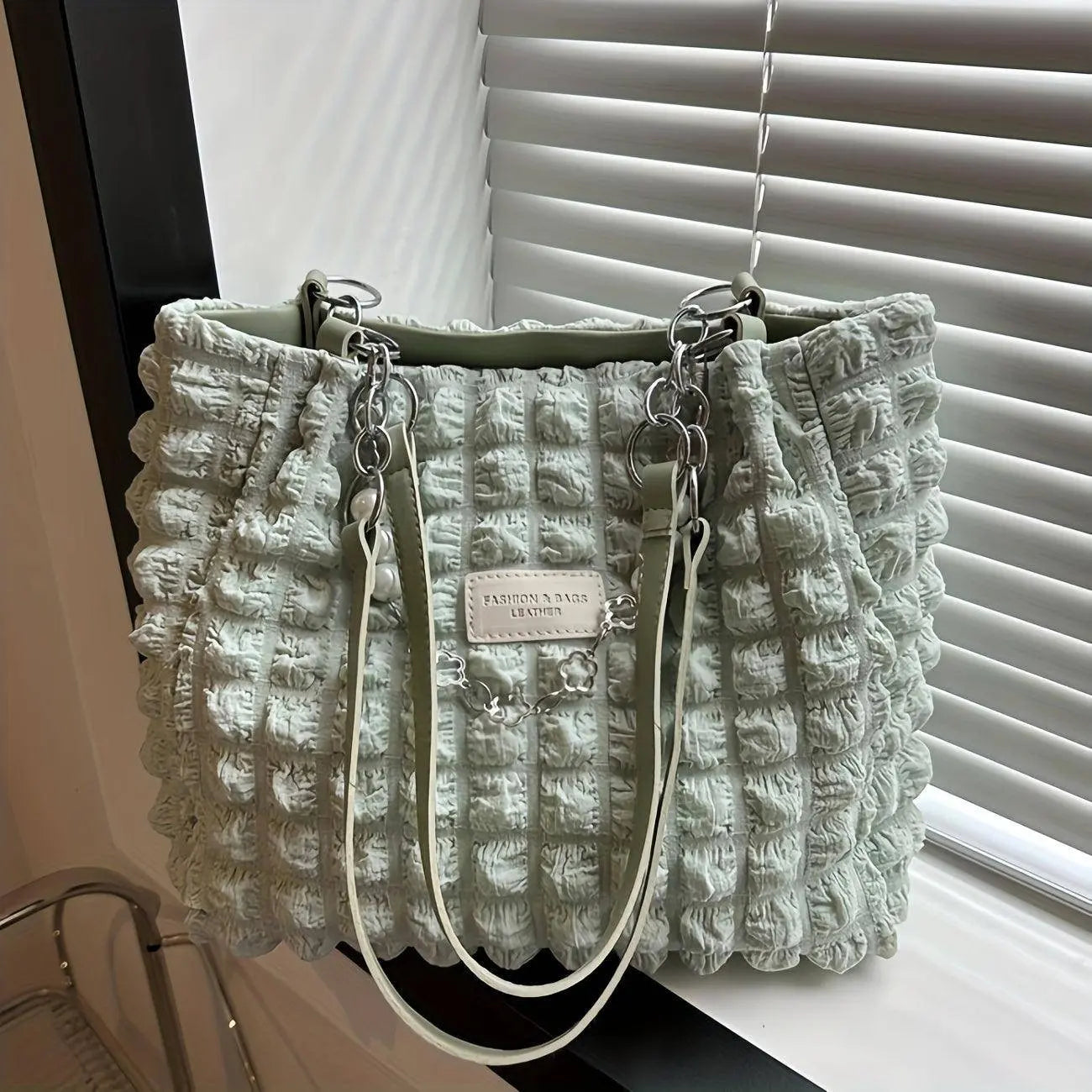 Chic Pleated Cloud Shoulder Bag - Bubble Ruched Tote with Soft Comfort - Fashionable Everyday Accessory for Women - SS69