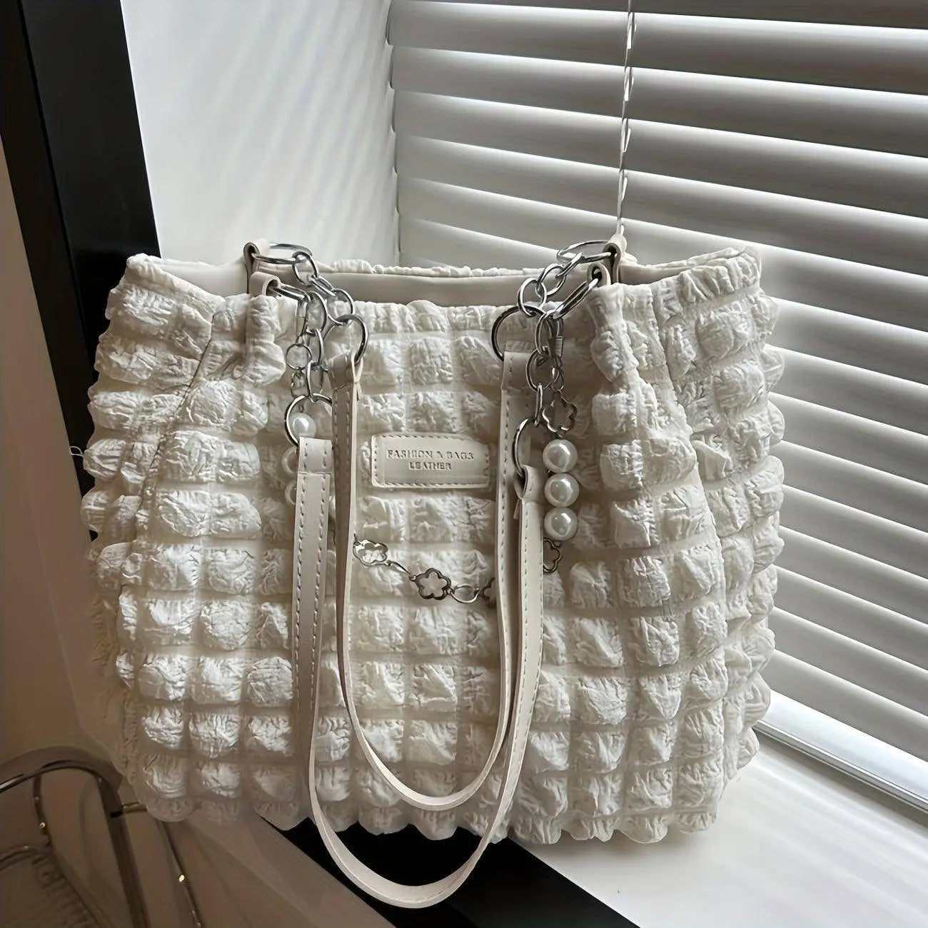 Chic Pleated Cloud Shoulder Bag - Bubble Ruched Tote with Soft Comfort - Fashionable Everyday Accessory for Women - SS69