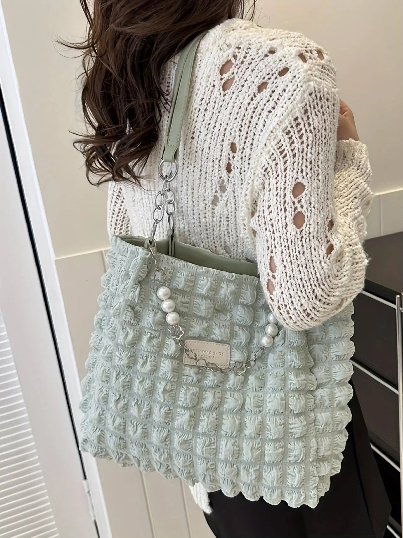 Chic Pleated Cloud Shoulder Bag - Bubble Ruched Tote with Soft Comfort - Fashionable Everyday Accessory for Women - SS69