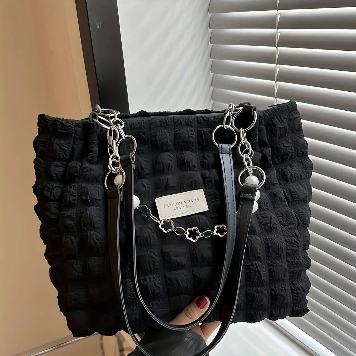 Chic Pleated Cloud Shoulder Bag - Bubble Ruched Tote with Soft Comfort - Fashionable Everyday Accessory for Women - SS69