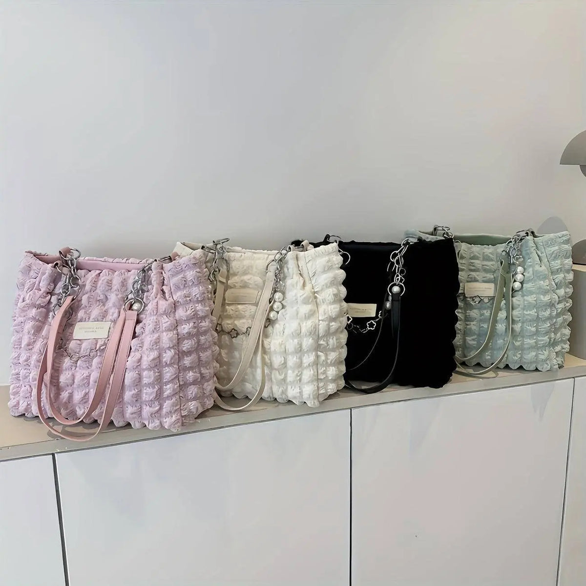 Chic Pleated Cloud Shoulder Bag - Bubble Ruched Tote with Soft Comfort - Fashionable Everyday Accessory for Women - SS69