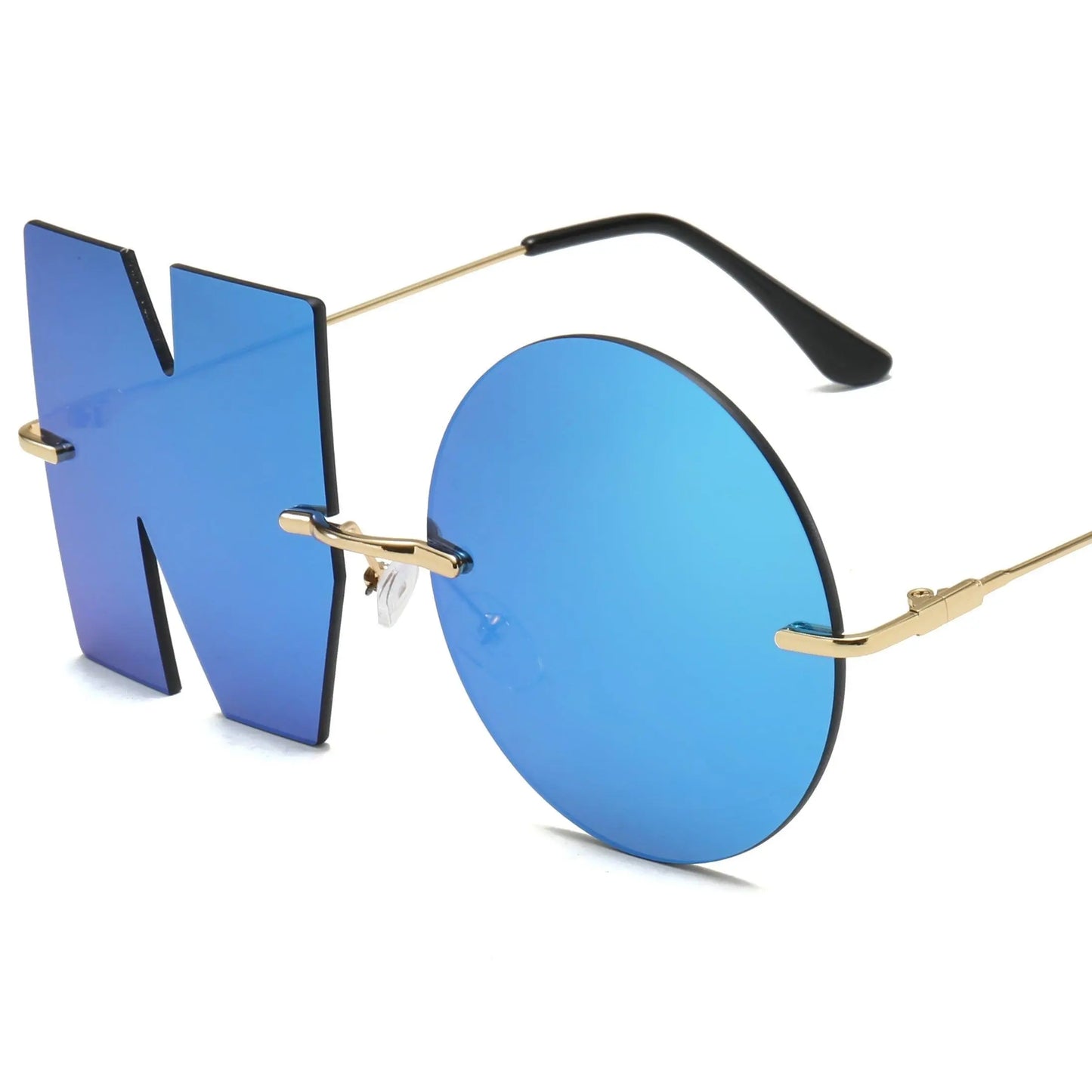 Cool Hip Hop Punk Exquisite Y2K Decorative Fashion Glasses Funny NO Design Lens, For Men Women Halloween Christmas Birthday Party Supplies Photo Props - SS69