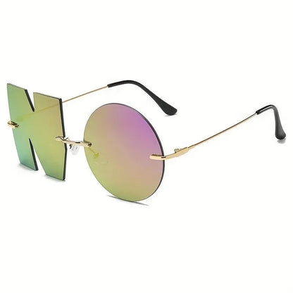 Cool Hip Hop Punk Exquisite Y2K Decorative Fashion Glasses Funny NO Design Lens, For Men Women Halloween Christmas Birthday Party Supplies Photo Props SS69